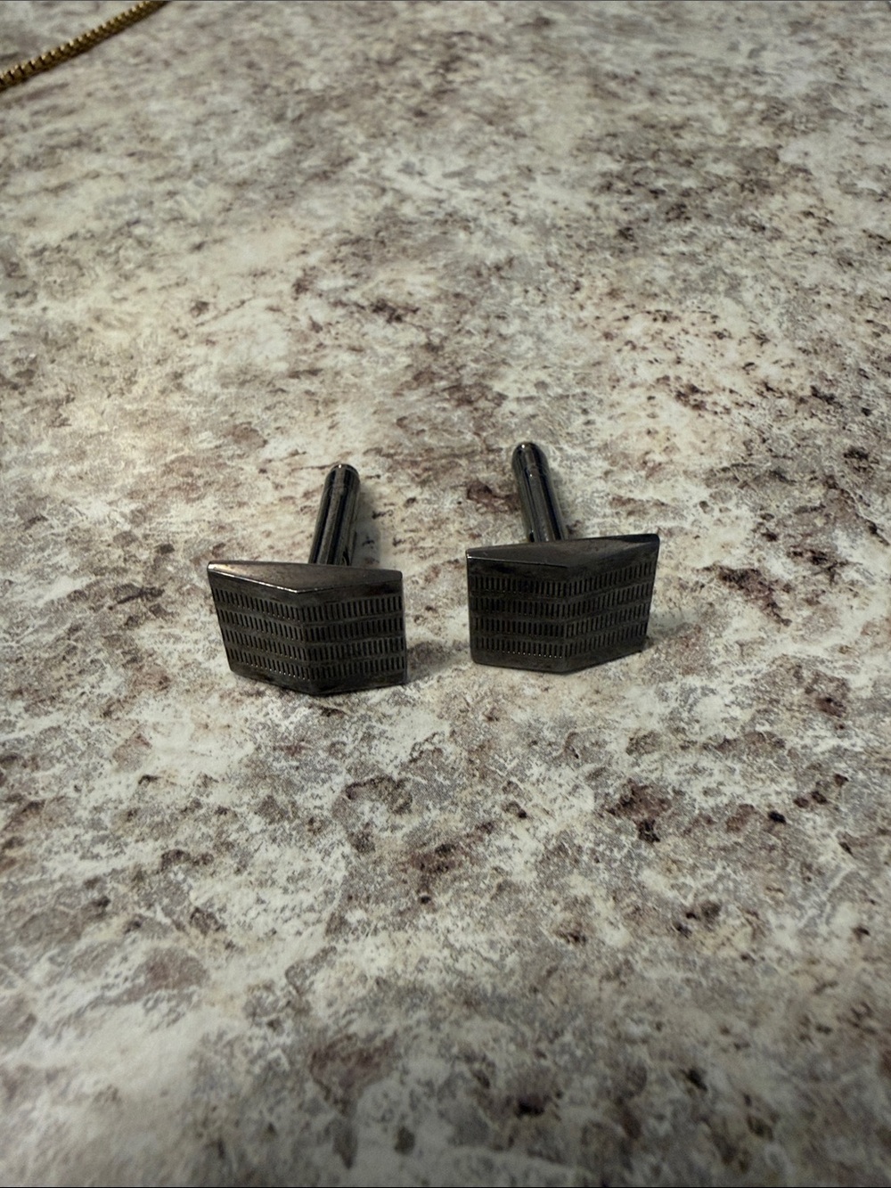 Apt. 9 Dark Gunmetal Textured Rectangle Cufflinks